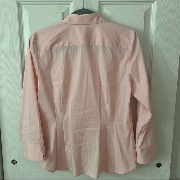 Lafayette 148 Womens Button Up Shirt 6 Peach Pleated Long Sleeve Career Modest - Picture 9 of 16